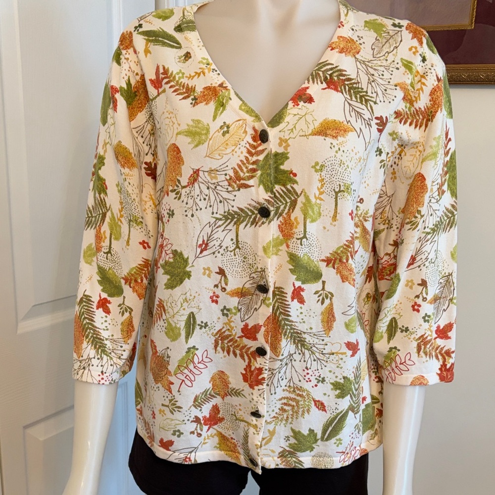 Cotton floral cardigan